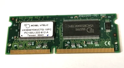 SET OF 2 MOSEL 64MB V43644Y04VCTG-10PC SODIMM PC100 NON-ECC LAPTOP MEM RM4-B45-1 - Image 1 of 2