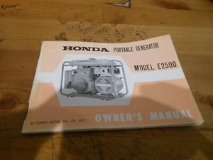 Honda OEM E2500 PORTABLE GENERATOR Owner's Manual # 3284001 - Picture 1 of 6