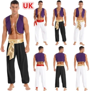 Mens Crop Top And Trousers Set Role Play Dance Outfit Stage Open Front V Suit - Picture 1 of 30