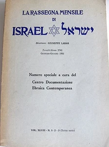 LA RASSEGNA MENSILE DI ISRAEL VOL. XLVII 47 N. 1- 2- 3 GENNAIO-GIUGNO 1981 - Bild 1 von 2