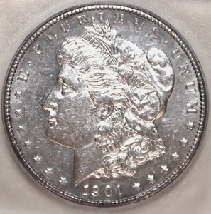 1901-S Morgan Silver Dollar - ICG AU58 - #C5520 - Picture 1 of 4
