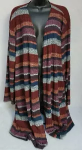 Apt 9 Womens Cardigan Sweater Shirt Top Blouse Size 4X Multicolor Striped NEW - Picture 1 of 12