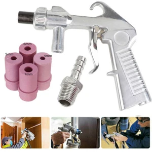 Sandblaster Air Gun Nozzles Sansblasting w/ 5pc Siphon Feed Nozzles Sand Blaster - Picture 1 of 5