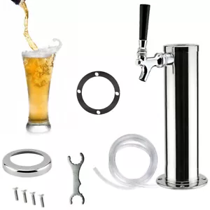 3'' Silber Single Tap Edelstahl Einkopf-Weins?ule Fassbierturm Bierzapfanlage DE - Bild 1 von 9