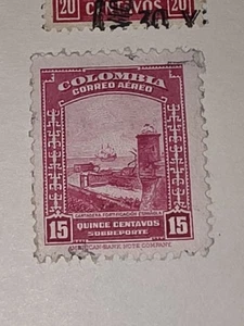  Estampilla vintage Columbia 15c usada - #F759 - Imagen 1 de 1