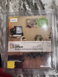 2003 Microsoft Office Student & Teacher CD-ROM w/ Product Key & Manual Clamshell - Afbeelding 1 van 3