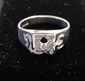 5mm Round Setting Detailed Men's Ring Solid Sterling Silver Pre-Notched Size 11 - Picture 1 of 4