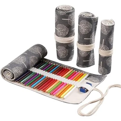  Rollo de envoltura de lápiz 12/24/36/72 ranuras, bolsa enrollable de color artista, árboles de 12 ranuras Foto 1 de 4