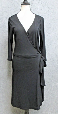 Vestido Casa Blanca Mercado Negro Para Mujer Grande Negro Envolvente Corbata Cintura Hecho en EE. UU. Foto 1 de 4