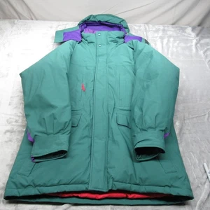 Eastern Mountain Sports Jacket Mens Large Green Hooded Down Insulation Parka VTG - Picture 1 of 15