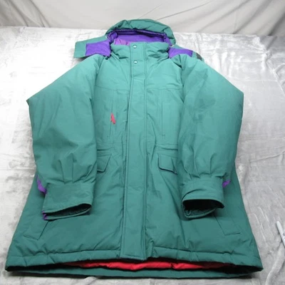 Eastern Mountain Sports Jacket Mens Large Green Hooded Down Insulation Parka VTG - Image 1 of 4