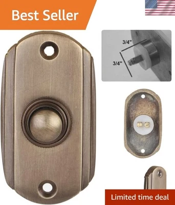 Antique Brass Doorbell Button 2.5" x 1.38" – Vintage Style & Weather-Resistant - Image 1 of 4