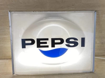 VINTAGE PEPSI 70s Machine SIGN Lighted Door PANEL 20" x 26" SODA ADVERTISING 2pc - Image 1 of 4