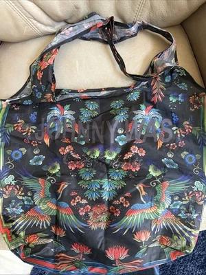 Johnny Was Floral Phoenix Birds Packable Shopping Bag Tote Reusable NWOT - Image 1 of 4