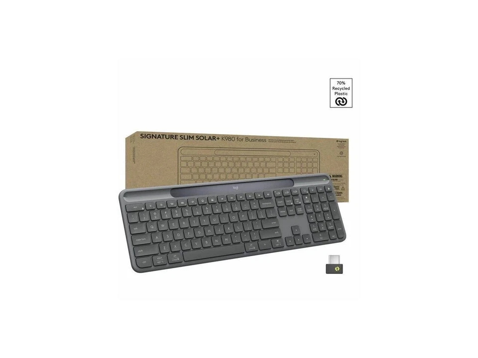 Logitech Signature Slim Solar+ K980 for Business, Wireless Keyboard, Quiet - Image 1 of 4
