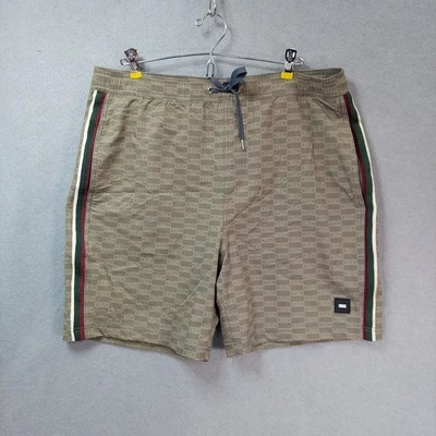 Kith Tilden Monograma Board Shorts Bañador Oliva Rayas Para Hombre GRANDES - RAROS Foto 1 de 4