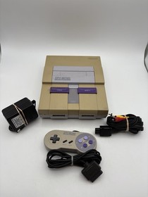 Super Nintendo SNES Console W/ Cables & Controller - Tested & Works Yellowed