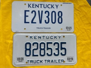 SET OF TWO TYPES KENTUCKY TRUCK TRAILER LICENSE PLATE EXPIRED 259 - Picture 1 of 3