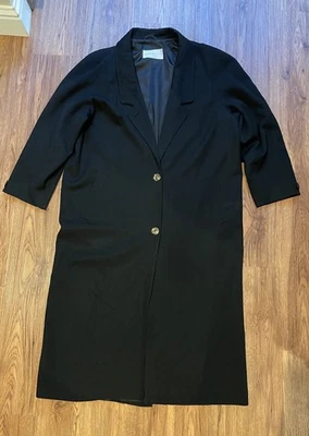 🧥 Abrigo largo Jones New York de un solo pecho chaqueta para mujer 100 % lana pura Foto 1 de 4