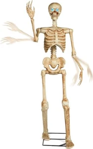 63" Halloween Animatronics Skeleton with Light-Up Eyes,Creepy Sound,Movable Head - Picture 1 of 6