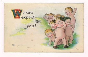Vintage Postcard #806 "We Are Expecting You!" Humor Embossed - Picture 1 of 2