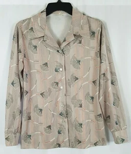 Camisa para mujer vintage años 70 estampado floral poliéster manga larga con botones - Imagen 1 de 11