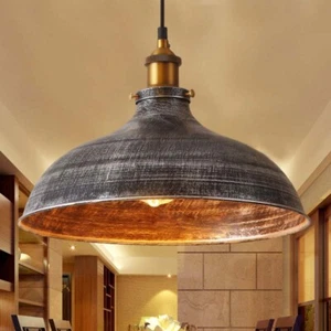 Industrial Rustic Hanging Pendant Light Ceiling Lamp Dome Shade Dinging Fixture - Picture 1 of 8