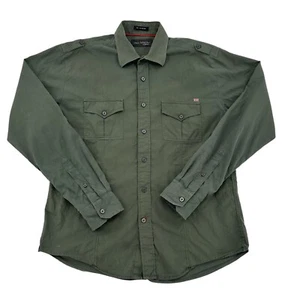 Marc Boehler Men Sz L Outdoor Wear 100% Pima Cotton Button Down Sage Green - Picture 1 of 8