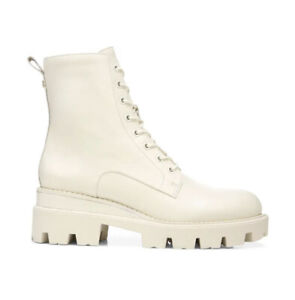 NEW $180 SAM EDELMAN Garret Ivory Off White Booties Combat Lug Boots Shoes 8