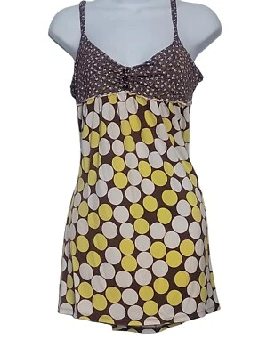 Vestido túnica Alfani Intimates talla M sin mangas lunares marrones y amarillos Foto 1 de 4