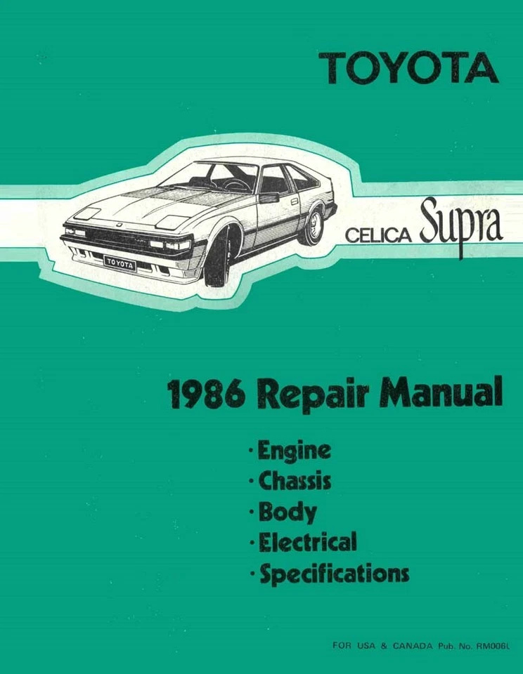 1986 Toyota Celica Supra Shop Service Repair Manual Book Engine Drivetrain OEM - Image 1 of 1