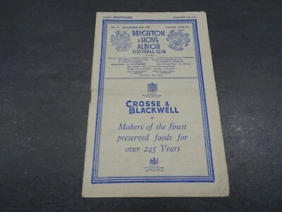 1954-55 Brighton v Watford vintage football programme - 27th November 1954 - Image 1 of 4