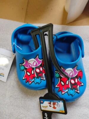 Marvel SPIDEY & Amazing Friends Spiderman Blue Clogs Shoes TODDLER SIZE 5/6 - Image 1 of 4