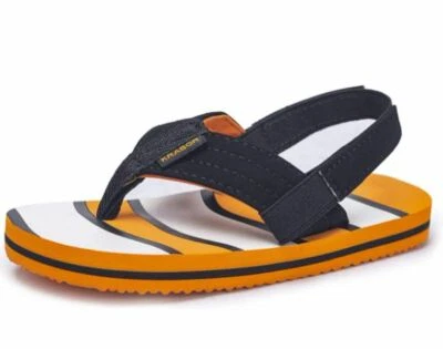 Chanclas Fitory Krabor con correa trasera naranja pez niño pequeñas 6,75" de largo Foto 1 de 4