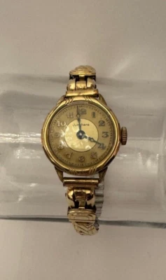 Vintage Junghans Damenuhr Handaufzug Vergoldet Elastofix - Bild 1 von 4