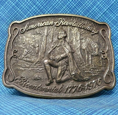Fivela de cinto George Washington 1776 EUA bicentenário vintage James Lind WSAW .CPA247 - Imagem 1 de 4