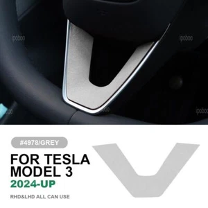 Pegatina protectora de volante gris gamuza en forma de U para Tesla Model 3 Highland - Imagen 1 de 11