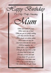 Alles Gute zum Geburtstag Meine wirklich erstaunliche Mutter A5 Karte Mama Mutter Liebe  - Bild 1 von 4