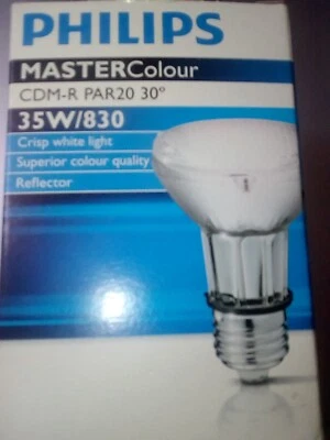 Philips Master Colour CDM-R PAR20 30° 35W/830 Bulb - Clear White - Image 1 of 4