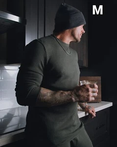 Dixxon Waffle Knit Long Sleeve T-Shirt OD Green - Men's M - Picture 1 of 4