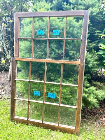 2 - Vintage Window Oriel sashes old 12 pane Frame  1948  Arts & Craft Cover