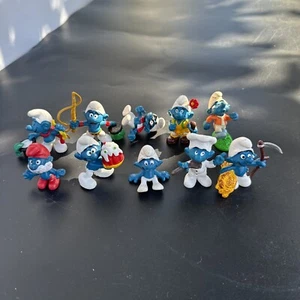 Vintage Schleigh Peyo Smurfs Figures Lot Of 10 1980’s S22 - Picture 1 of 22