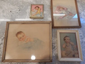 3 impresiones de pared enmarcadas de Charlotte Becker + 1 MAUDE TOUSY 1 HINCHADO VINTAGE - Imagen 1 de 6