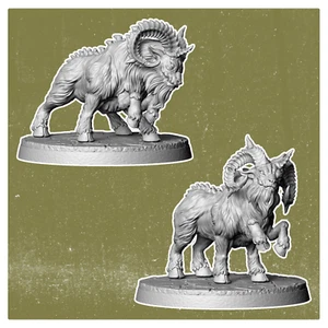 Rams (set of 2) | Wild Wasteland | Vermillion | D&D Wargaming 3D Printed Mini - Picture 1 of 1