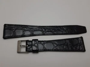1960's Black Rubber Tropic Quality 20mm Crocodile Look Waterproof Strap    *7327 - Picture 1 of 5