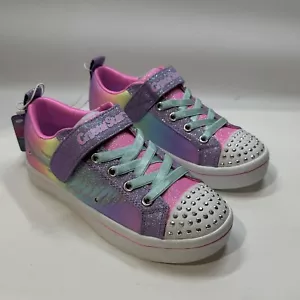 S Sport By Skechers Girls' Gratta Rainbow Print Lights Performance Sneakers - 1 - Picture 1 of 8