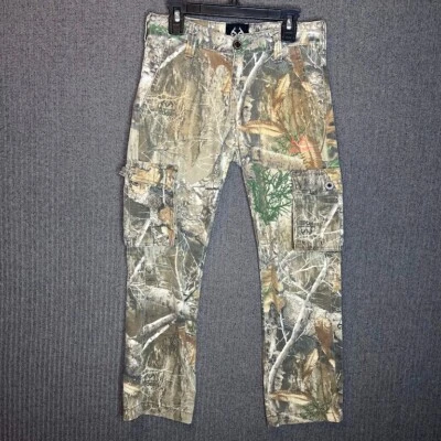 RealTree 裤子青少年大号绿色迷彩工装口袋狩猎运动户外  — 第 1/4 张图片