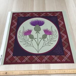 43cm Cushion Panel, 100% Cotton Fabric, Lewis & Irene, Scotland, Celtic Thistle