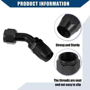 Car AN12 45 Degree Fuel Line Adapter Fittings Connector Aluminum Alloy Black - Picture 1 of 4
