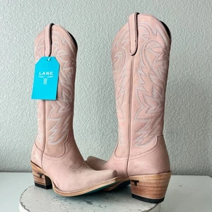 Botas de Vaquero Lane SMOKESHOW Mujer 7.5 Cuero Rosa Vaquera Occidental Media Pantorrilla - Imagen 1 de 14